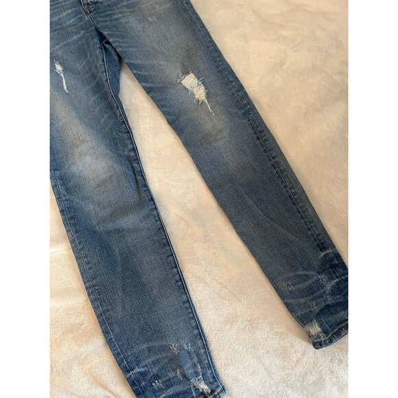 Madewell 27 9” High Rose skinny distressed with holes blue jeans - Picture 6 of 10